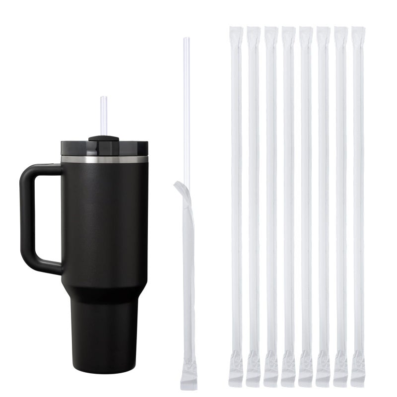 crayBG 100PCS Disposable Straws for 40 OZ Tumbler, Extra Long Straws Disposable for Stanley Cup 30 Oz 40 Oz Tumbler, Straws Individually Wrapped - Image 1